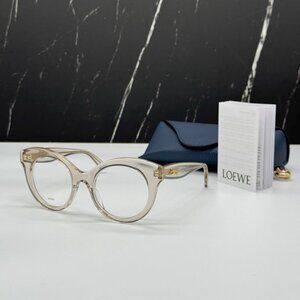 NEW LOEWE LW50074I 057 EYEGLASSES WOMEN BROWN ROUND EYEWEAR